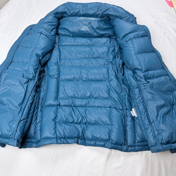 Calvin Klein Women's Teal Puffer 90% down Coat - Picture 7 of 11